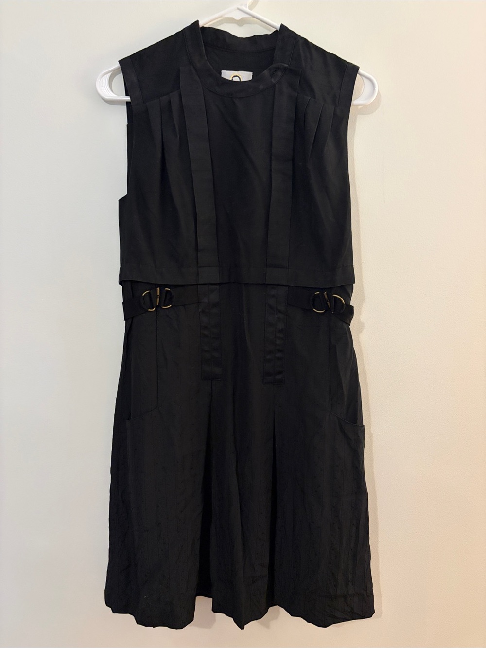 Mayle Black Sleeveless Utility-Style Dress